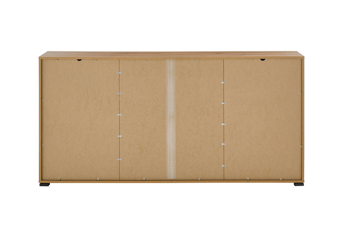 SIDEBOARD  in 165/80/40 cm  - Eichefarben/Schwarz, Design, Holzwerkstoff (165/80/40cm) - home24