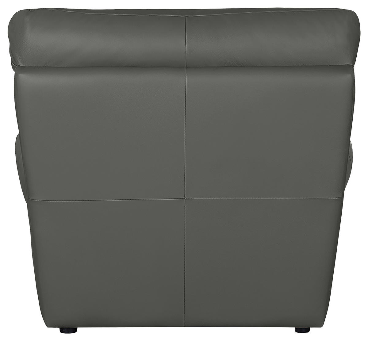 SESSEL in Echtleder Anthrazit  - Anthrazit/Schwarz, Design, Leder/Kunststoff (105/92/85cm) - Livetastic