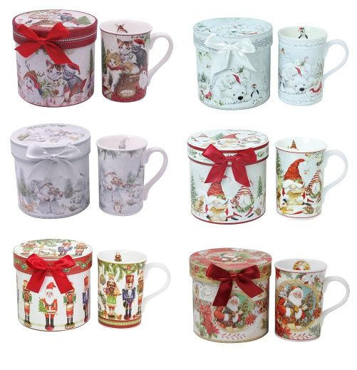 LONČEK ZA KAVO    320 ml     0,32 l  - večbarvno, Trendi, keramika (0,32l) - X-Mas
