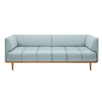 BIGSOFA Flachgewebe Hellblau  - Hellblau, MODERN, Holz/Textil (220/77/120cm) - Joka