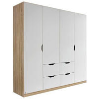 DREHTÜRENSCHRANK 181/197/54 cm 4-türig  - Weiss/Sonoma Eiche, Modern, Holzwerkstoff (181/197/54cm) - Rauch Möbel