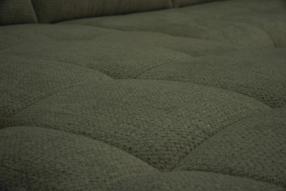 ECKSOFA Dunkelgrün Chenille Armlehnenkissen, Rücken echt, Sitztiefenverstellung  - Dunkelgrün/Schwarz, KONVENTIONELL, Textil/Metall (215/313cm) - Hom`in