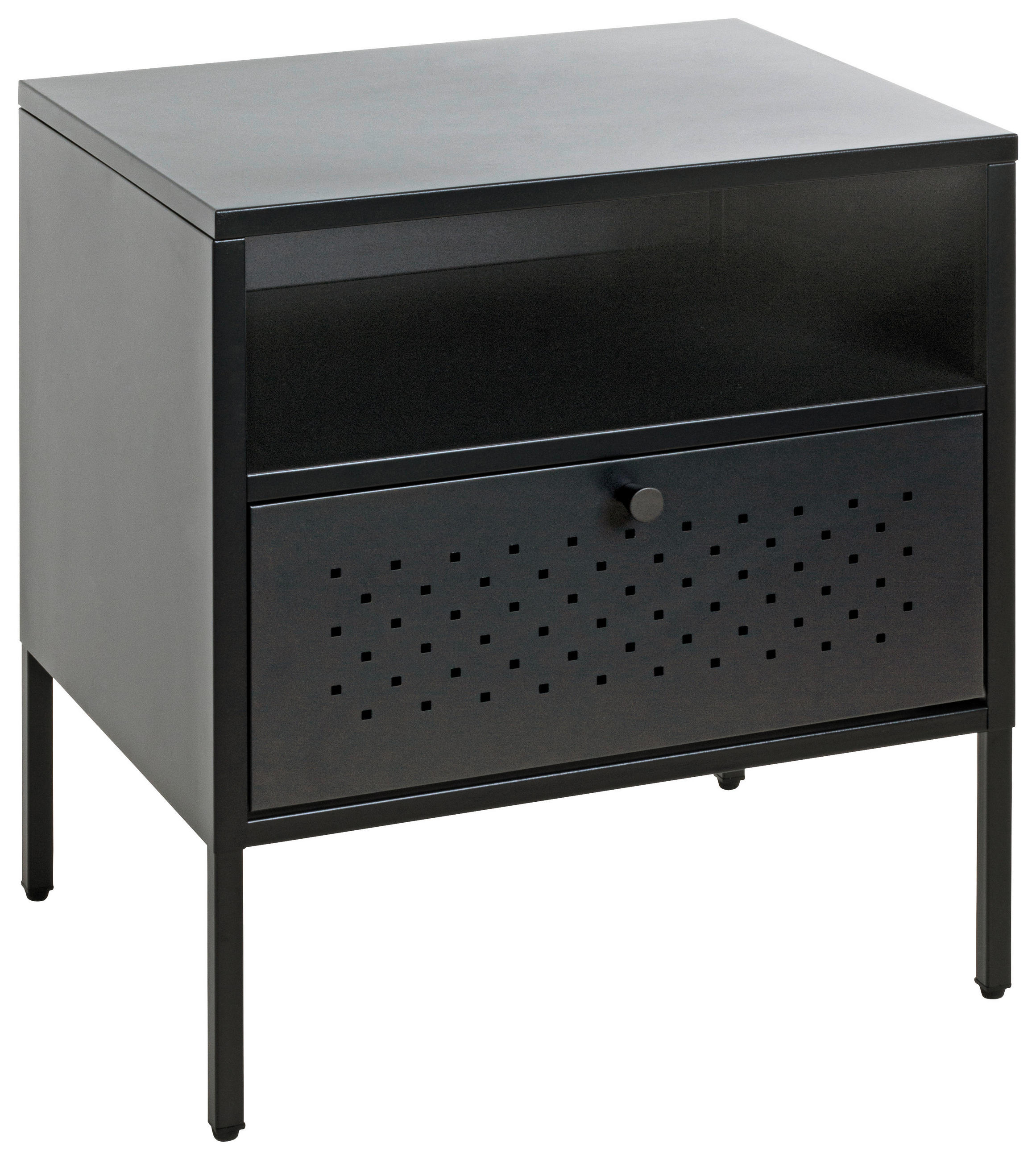 NACHTSCHRANK 45/50/35 cm  - Schwarz/Grau, Design, Metall (45/50/35cm)