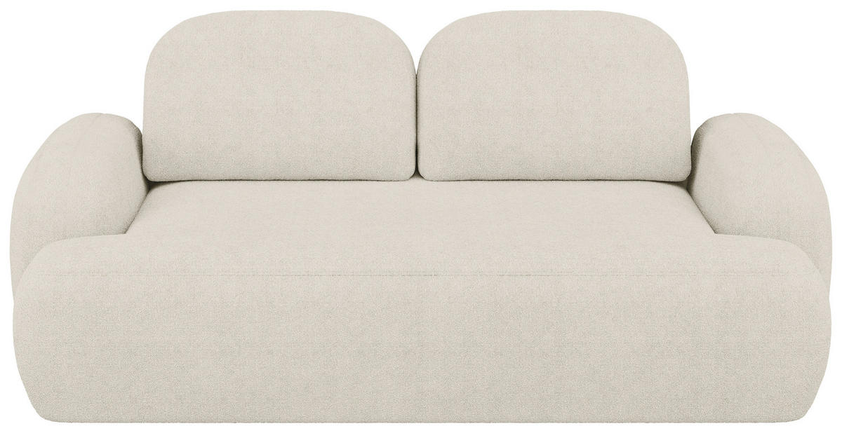 2-SITZER-SOFA Sevilla Plus Bouclé Creme  - Creme/Schwarz, Design, Kunststoff/Textil (210/92/110cm) - MID.YOU