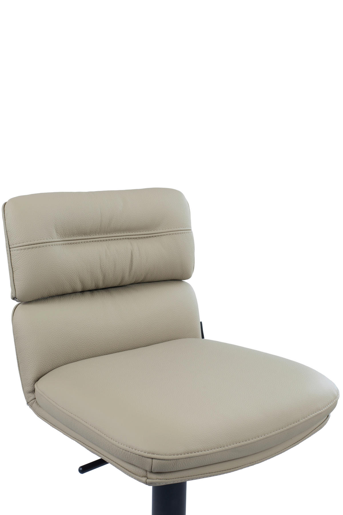 BARHOCKER Echtleder Schwarz, Taupe Eisen Lederauswahl, Stoffauswahl, Wippfunktion, Sitzfläche 360° drehbar  - Taupe/Schwarz, Design, Leder/Metall (42/99-117/50cm) - Dieter Knoll