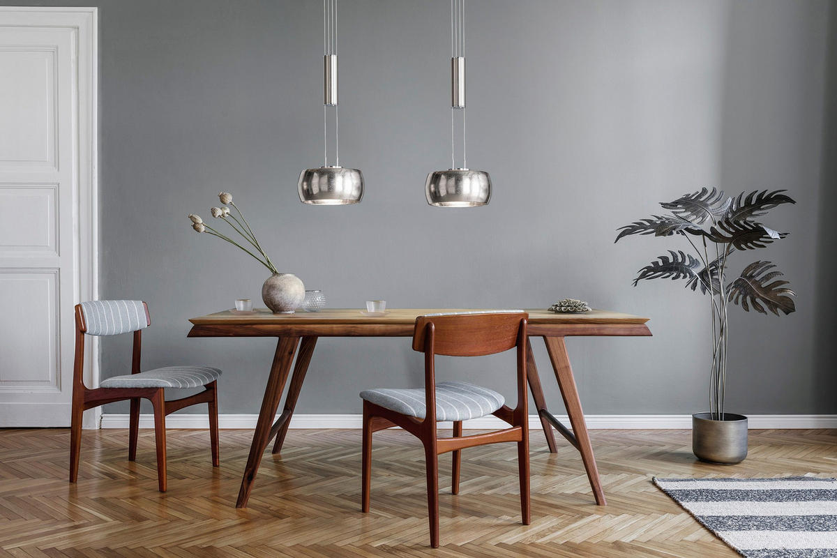 LED-HÄNGELEUCHTE Colette  - Nickelfarben, Design, Metall (21/65cm) - Fischer & Honsel