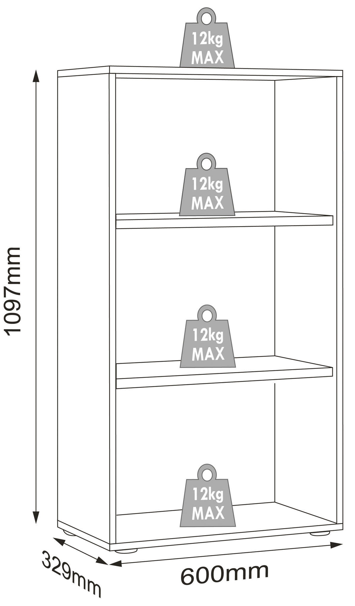 AKTENREGAL 60/110/33 cm  - Honigeiche/Anthrazit, Design, Holzwerkstoff/Kunststoff (60/110/33cm) - MID.YOU