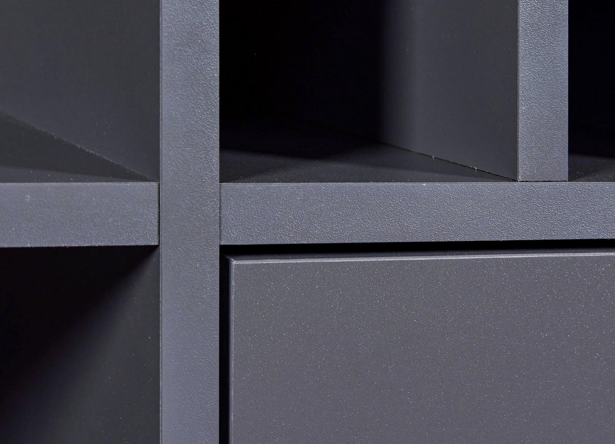 WEINSCHRANK 77/124/33 cm  - Anthrazit/Schwarz, Design, Holzwerkstoff/Metall (77/124/33cm) - Livetastic