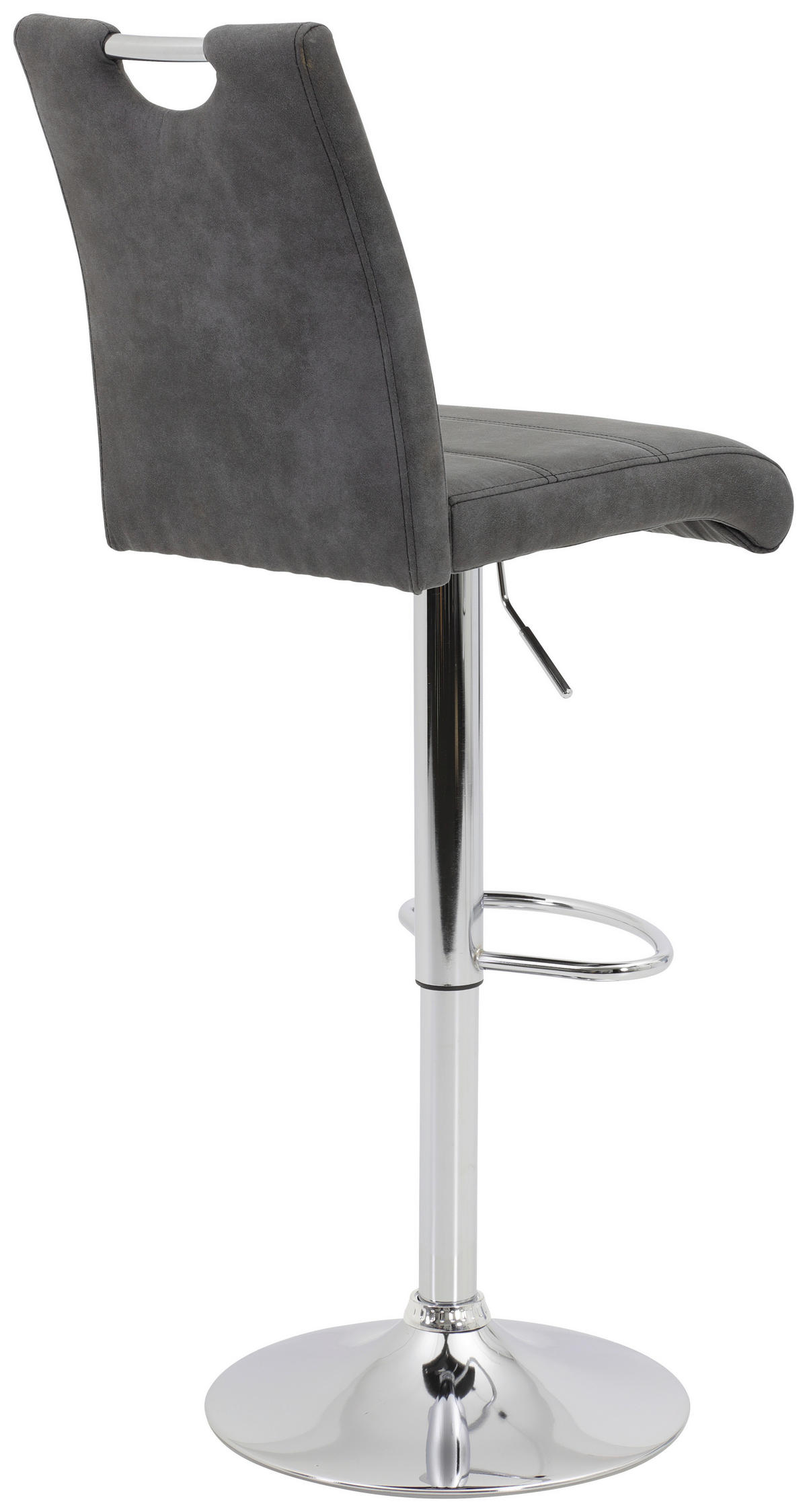 BARHOCKER in Textil Anthrazit  - Chromfarben/Anthrazit, KONVENTIONELL, Textil/Metall (38/97-119/50cm) - Carryhome