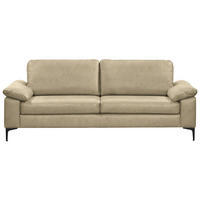 2,5-SITZER  in Echtleder Beige   - Beige/Schwarz, Design, Leder/Metall (204/83/97cm) - Schöner Wohnen