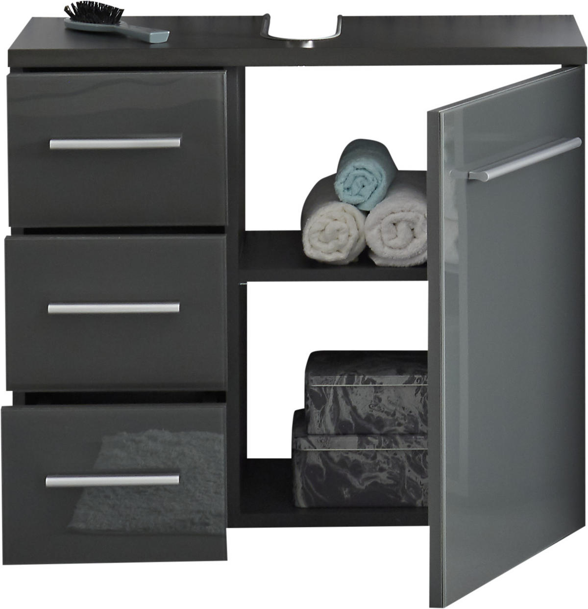 TVÄTTSTÄLLSUNDERSKÅP 69/60/32 cm  - aluminiumfärg/grå, Basics, metall/trämaterial (69/60/32cm) - Livetastic