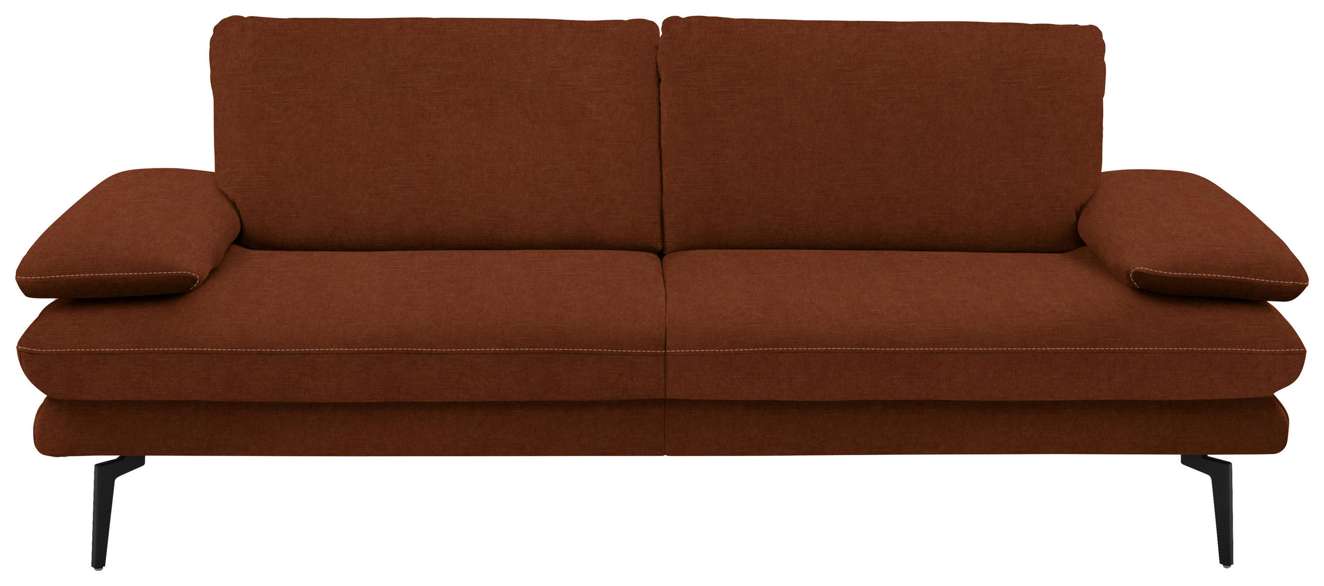 3-SITZER-SOFA in Velours Kupferfarben  - Beige/Schwarz, Design, Textil/Metall (222/89/104cm) - Dieter Knoll