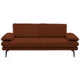 3-SITZER-SOFA in Velours Kupferfarben  - Beige/Schwarz, Design, Textil/Metall (222/89/104cm) - Dieter Knoll