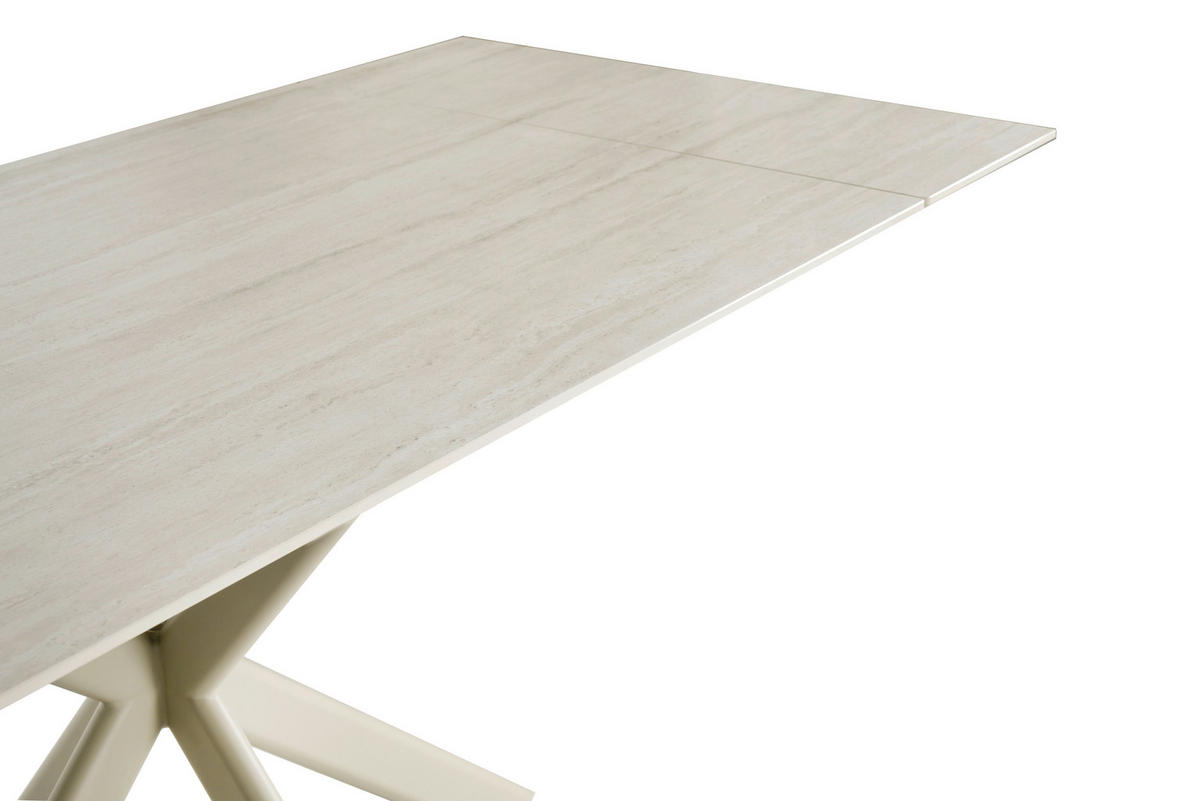 ESSTISCH Beige rechteckig  ausziehbar  - Beige, Design, Keramik/Metall (120-179/80/76cm) - Belluti