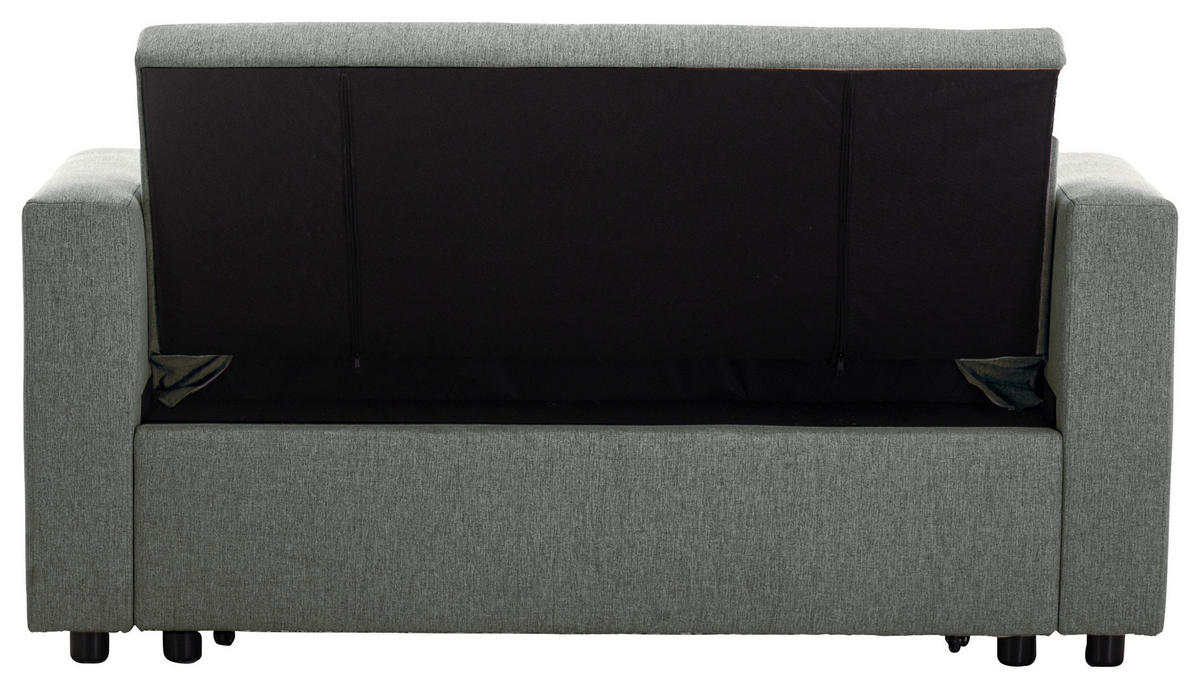 SCHLAFSOFA in Leinenoptik Dunkelgrau  - Dunkelgrau/Schwarz, Basics, Kunststoff/Textil (150/91/85cm) - P & B