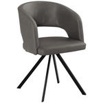 ARMLEHNSTUHL  Stoffauswahl, Typenauswahl, inklusive Armlehnen Mikrofaser, Lederlook (vegan)  - Dunkelgrau/Schwarz, KONVENTIONELL, Textil/Metall (56/84/59cm) - Moderano