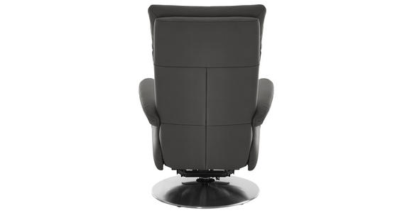 RELAXSESSEL in Leder Dunkelgrau  - Edelstahlfarben/Dunkelgrau, Design, Leder/Metall (78/112/85cm) - Cantus