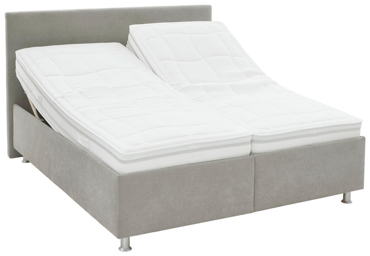 POLSTERBETT Matratze, gepolstertes Kopfteil, Lattenrost, Bettkasten Beige 160/200 cm  - Beige/Alufarben, MODERN, Holz/Holzwerkstoff (160/200cm) - Beldomo - Sleep