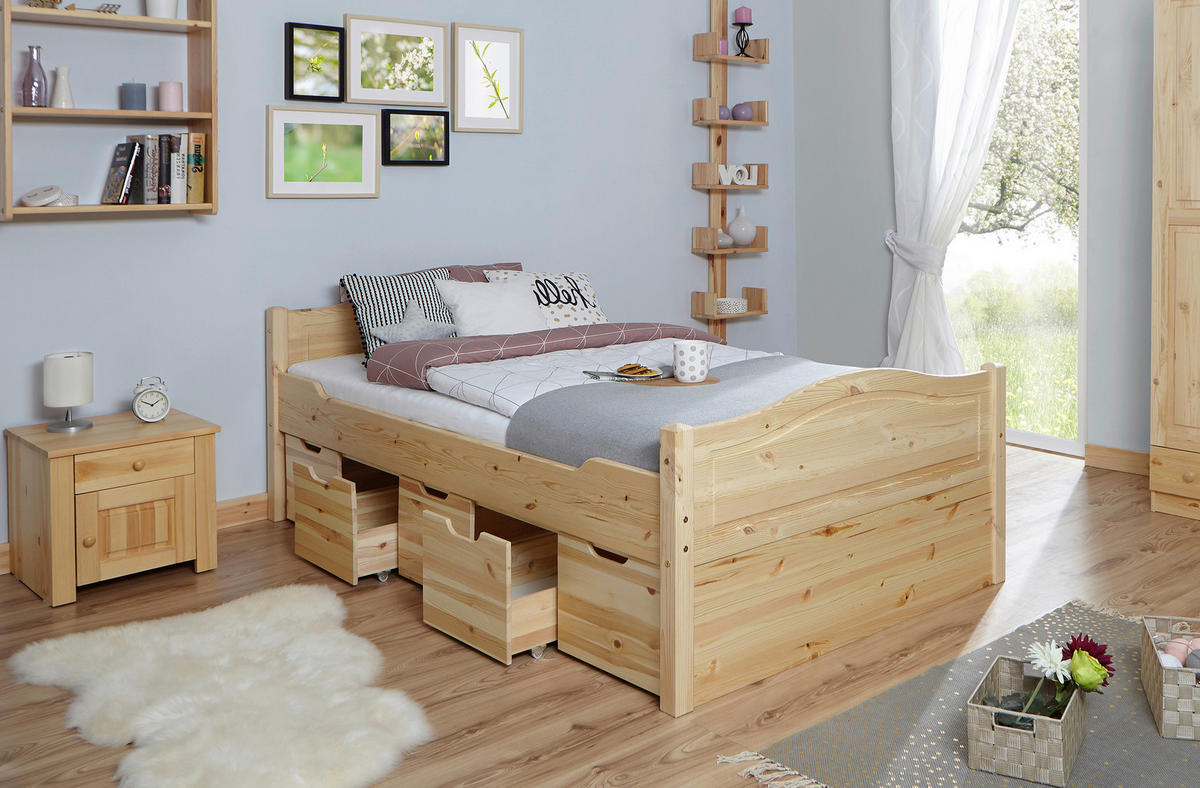 STAURAUMBETT 120/200 cm  Naturfarben   - Naturfarben, Modern, Holz (120/200cm) - MID.YOU