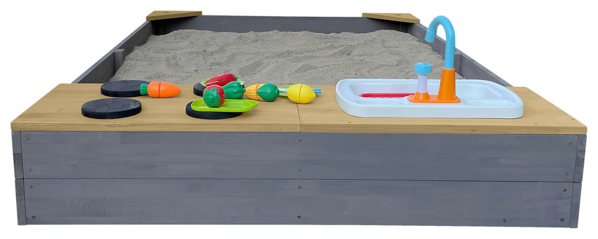 SANDKASTEN  - Braun/Grau, Konventionell, Holz (115/21,8/180cm)