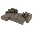 ECKSOFA Taupe Cord  - Taupe/Chromfarben, KONVENTIONELL, Kunststoff/Textil (195/293cm) - Carryhome