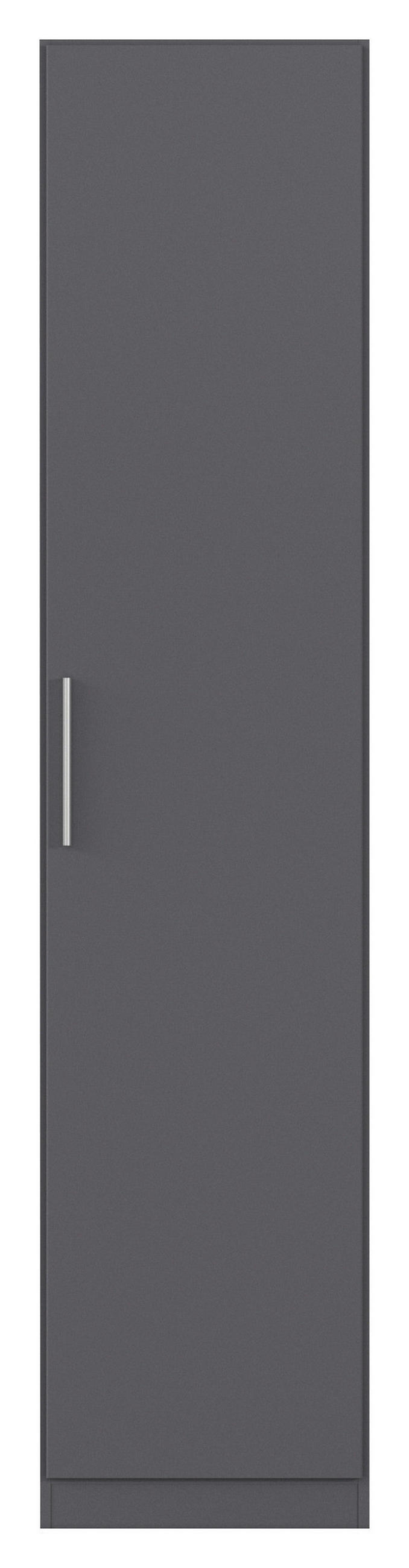 DREHTÜRENSCHRANK 47/210/54 cm,  in Grau, 1-türig  - Alufarben/Grau, KONVENTIONELL, Holzwerkstoff/Kunststoff (47/210/54cm) - home24