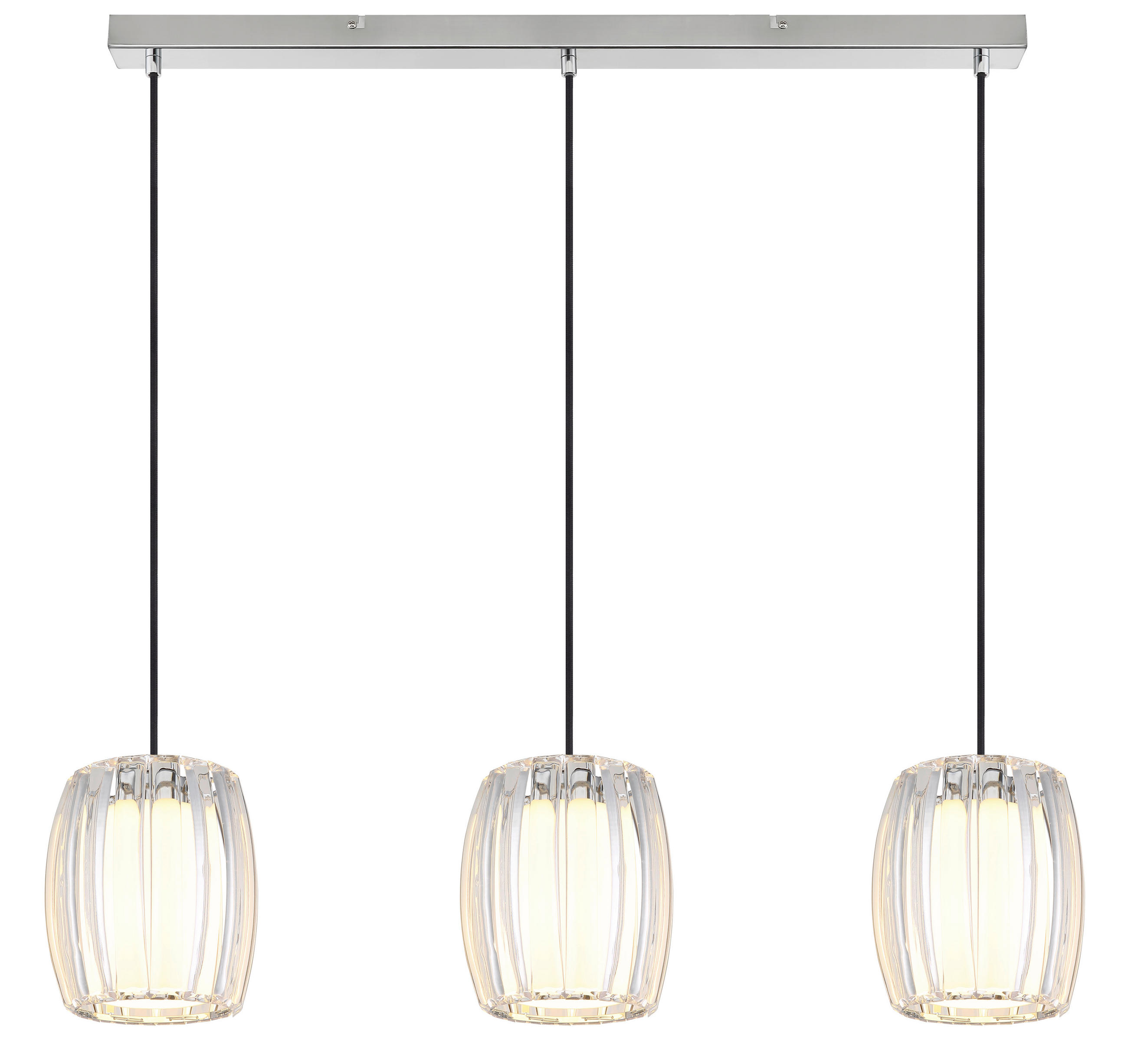 ZÁVĚSNÉ SVÍTIDLO, 86/18/120 cm  - černá/čiré, Design, kov/textil (86/18/120cm) - Globo