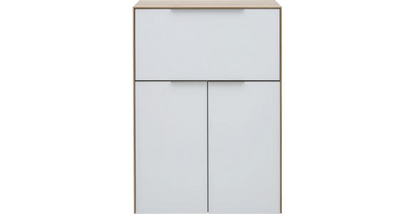 SEKRETÄR in Eichefarben, Weiß - Eichefarben/Weiß, Design, Glas/Holzwerkstoff (80,8/115,6/38,2cm) - Voleo