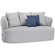 2-SITZER-SOFA in Flachgewebe Grau  - Schwarz/Dunkelblau, MODERN, Kunststoff/Textil (177/86/105cm) - Hom`in