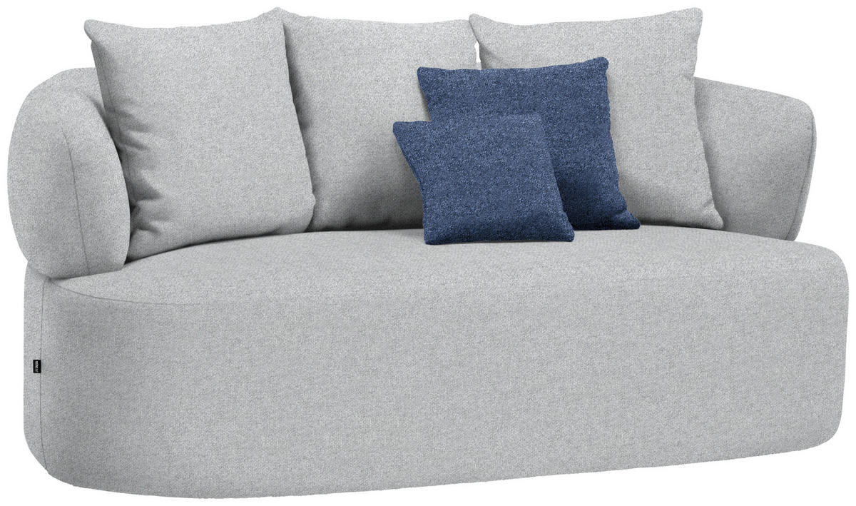 2-SITZER-SOFA  in Flachgewebe Grau  - Schwarz/Dunkelblau, MODERN, Kunststoff/Textil (177/86/105cm) - Hom`in