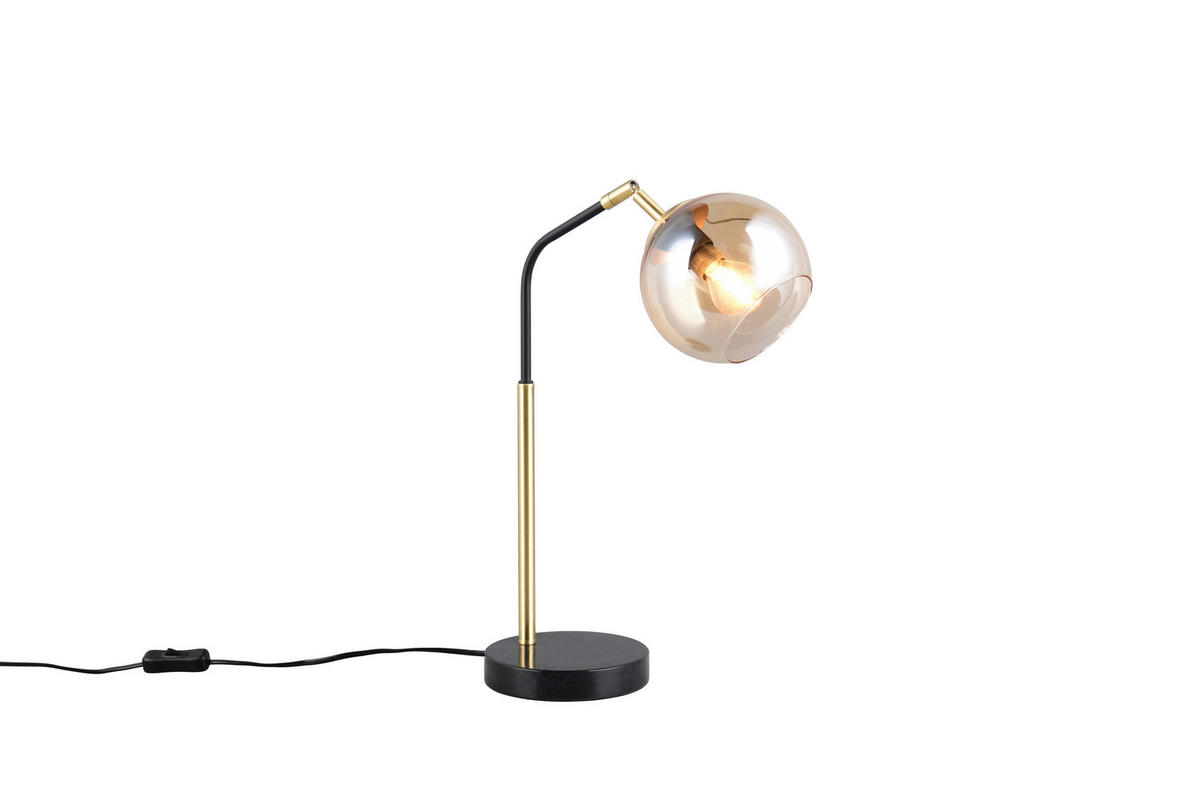 TISCHLEUCHTE - Goldfarben/Bernsteinfarben, Design, Glas/Metall (28/15/45cm) - Trio Leuchten