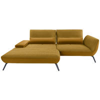 ECKSOFA in Webstoff Currygelb  - Currygelb/Schwarz, Konventionell, Textil/Metall (191/273cm) - Carryhome