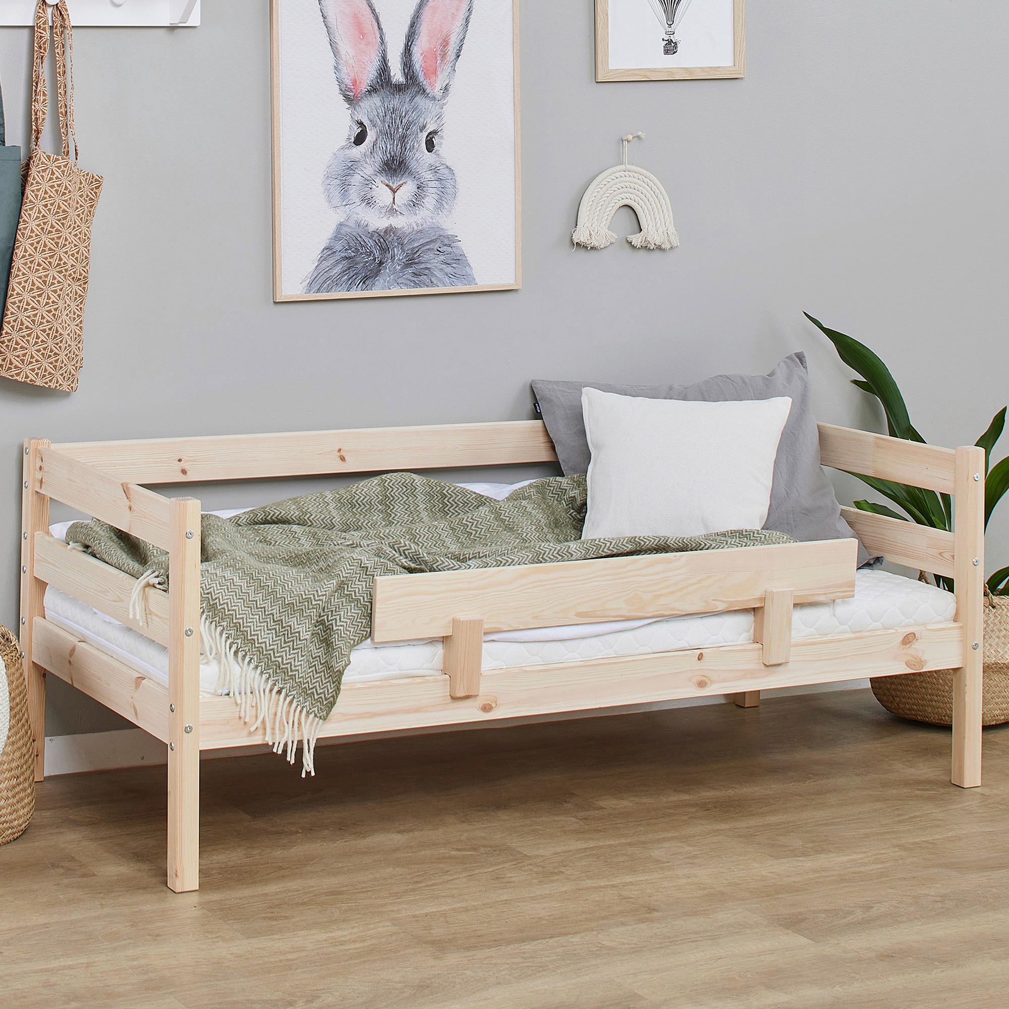 BETTSCHUTZGITTER  - Kieferfarben, MODERN, Holz (100/22,5/4cm) - MID.YOU