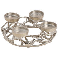 ADVENTSKRANZ  - Silberfarben, KONVENTIONELL, Metall (25/11/25cm) - X-Mas