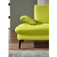 ECKSOFA in Chenille, Mikrofaser Limette  299/157 cm  - Limette/Schwarz, Design, Textil/Metall (299/157cm) - Dieter Knoll