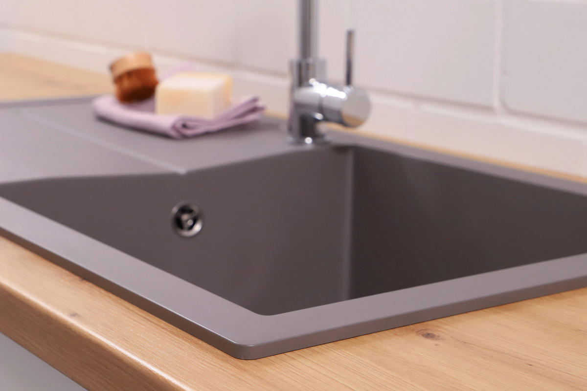 SPÜLE 17501001000500701-83  - Grau, Basics, Glas/Kunststoff (100/21,4/50cm) - Respekta