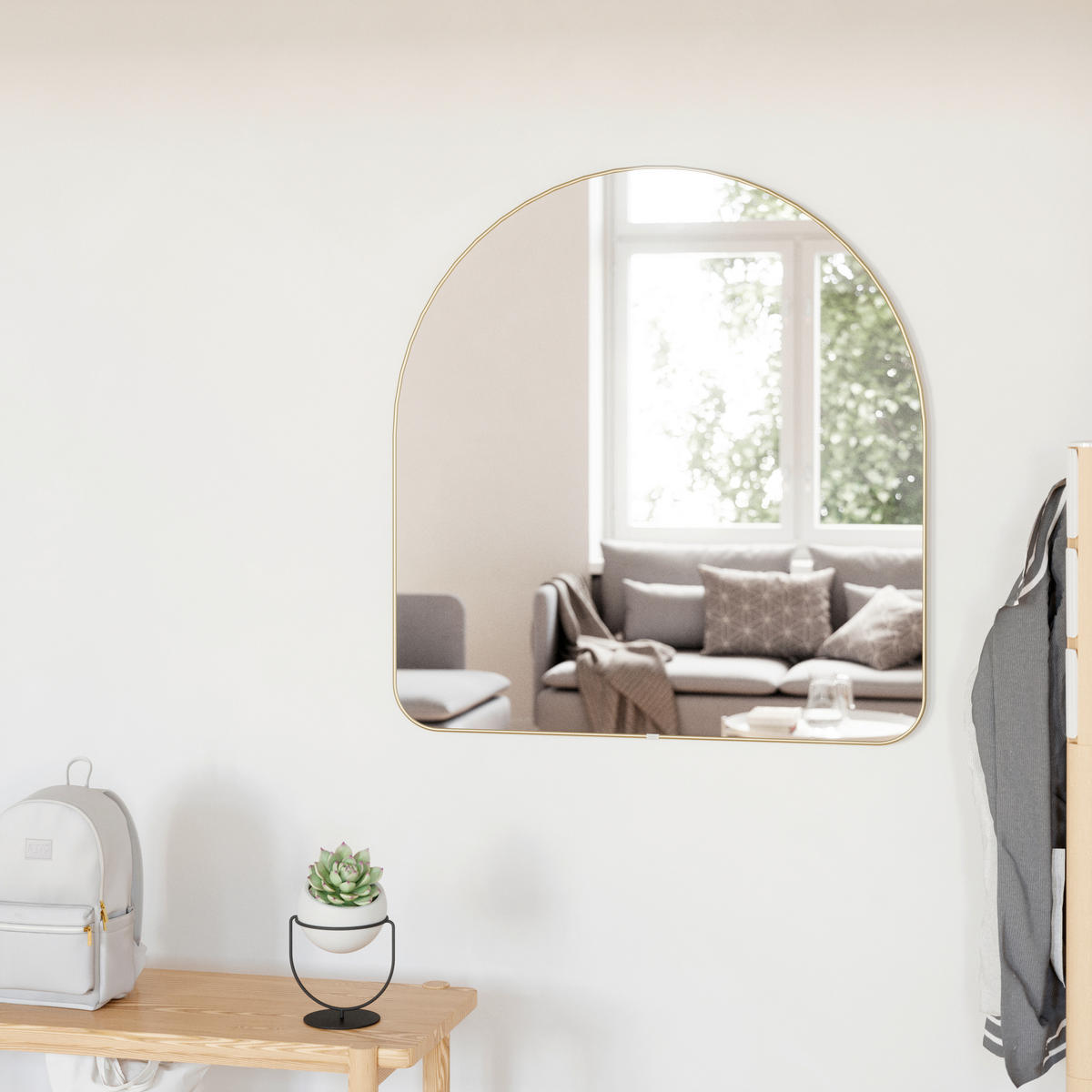 VÄGGSPEGEL 87/92/3 cm    - guldfärgad, Basics, metall/glas (87/92/3cm) - Umbra