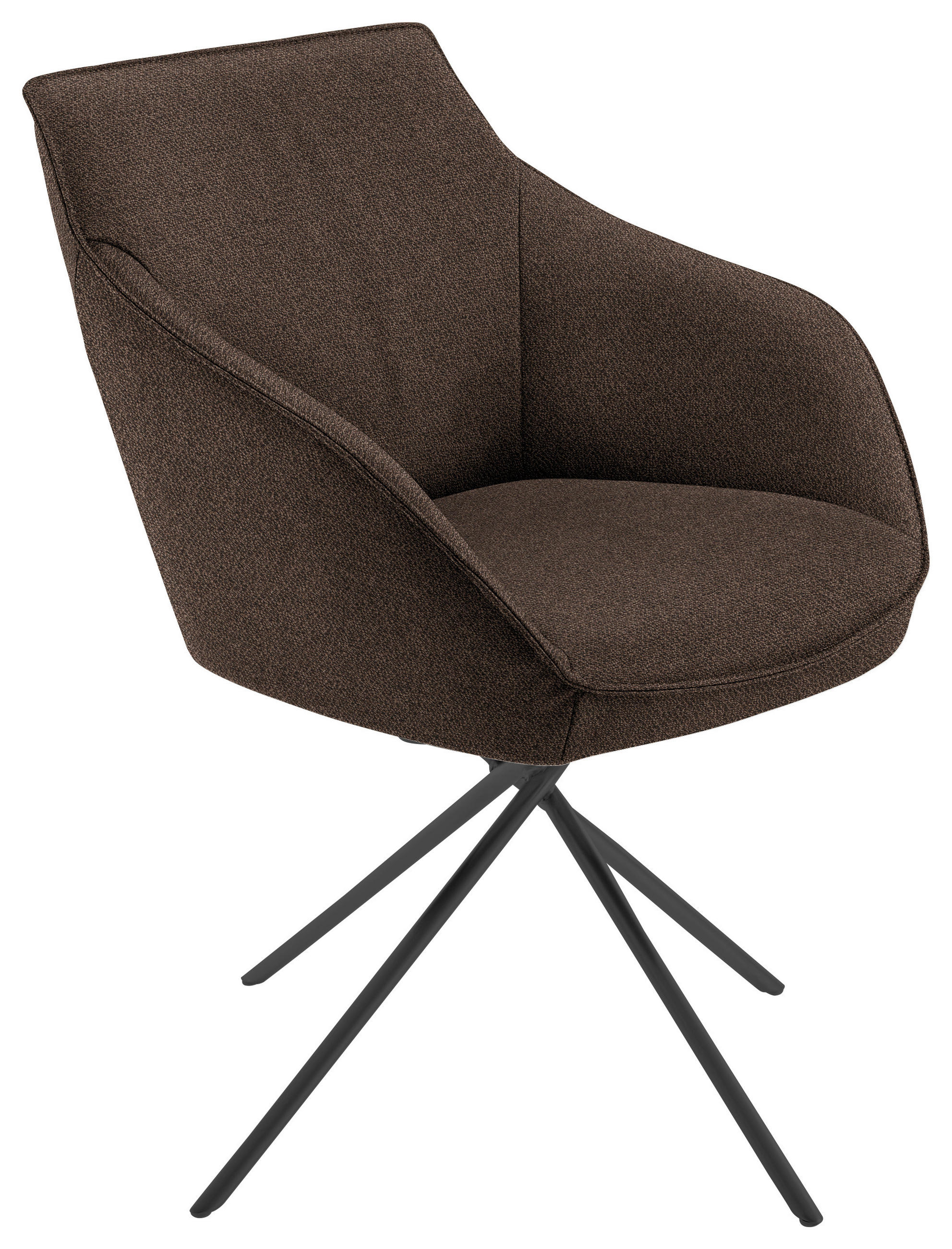 ARMLEHNSTUHL  in Nickel Flachgewebe  - Schwarz/Braun, Design, Textil/Metall (60/84/67cm) - Koinor