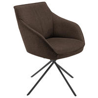 ARMLEHNSTUHL  in Nickel Flachgewebe  - Schwarz/Braun, Design, Textil/Metall (60/84/67cm) - Koinor