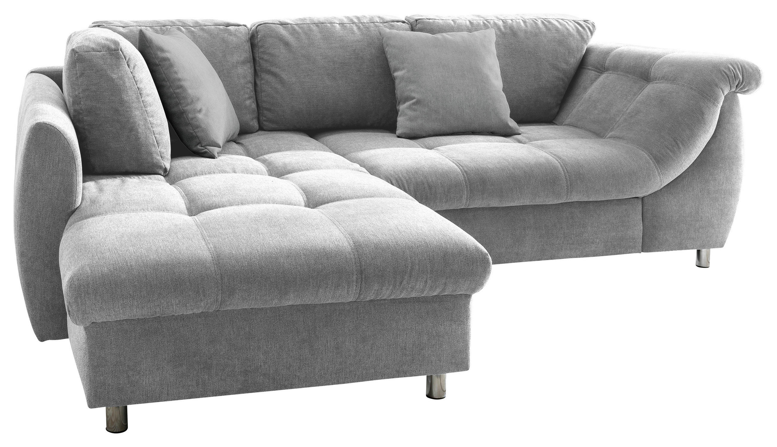 HÖRNSOFFA i mikrofiber grå  - kromfärg/grå, Design, textil/plast (190/250cm) - Livetastic