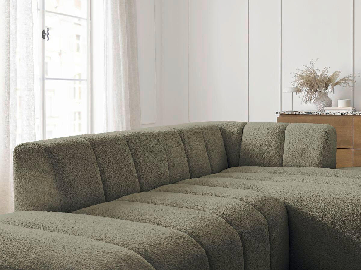 ECKSOFA  ANNECY Grün Bouclé  - Schwarz/Grün, MODERN, Kunststoff/Textil (262/170cm)