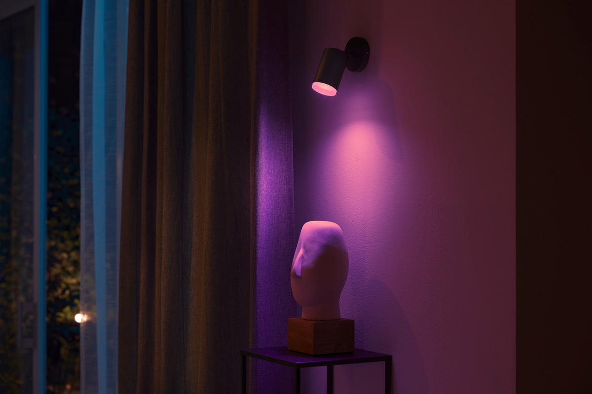 LED-SPOTKOPF Fugato 8,2/8,2/16,3 cm  - Schwarz, Design, Metall (8,2/8,2/16,3cm) - Philips HUE