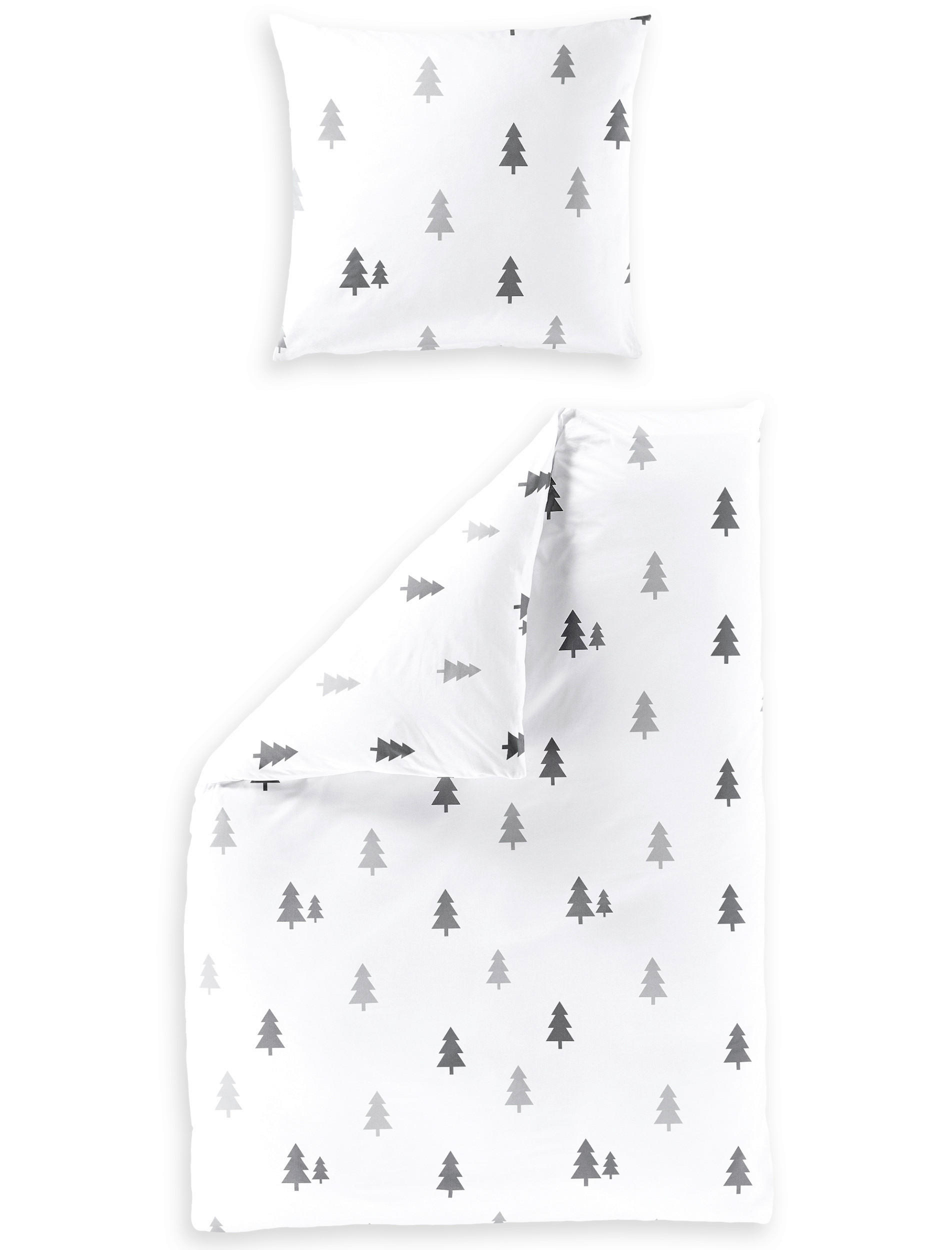 BETTWÄSCHE 2-teilig Makosatin 135/200 cm  - Grauweiß, Design, Textil (135/200cm) - Bierbaum