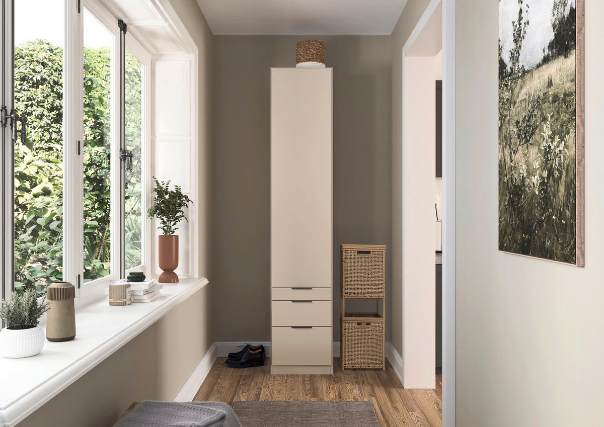 DREHTÜRENSCHRANK in Champagner  - Champagner/Grau, Modern, Holzwerkstoff (47/229/54cm) - Rauch Möbel