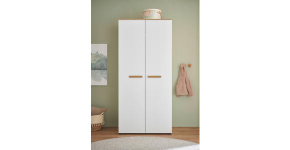 BABYKLEIDERSCHRANK  - Eiche Artisan/Weiß, Basics, Holzwerkstoff/Kunststoff (90/195/60cm) - My Baby Lou
