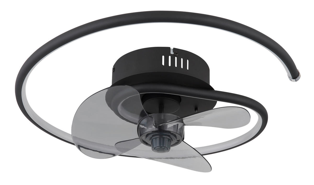 DECKENVENTILATOR  45/13,9 cm    - Schwarz/Grau, Design, Kunststoff/Metall (45/13,9cm) - Globo