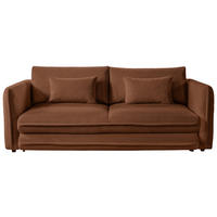 SCHLAFSOFA  mit Liegefunktion, Rücken echt Struktur Rostfarben  - Rostfarben/Schwarz, KONVENTIONELL, Kunststoff/Textil (237/94/117cm) - Carryhome