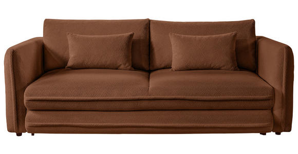 SCHLAFSOFA Struktur Rostfarben Zierkissen, Rückenkissen, Bettkasten, Schlaffunktion, Rücken echt, Liegefläche im Originalstoff  - Rostfarben/Schwarz, KONVENTIONELL, Kunststoff/Textil (237/94/117cm) - Carryhome