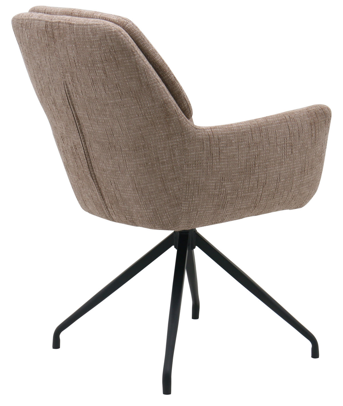 ARMLEHNSTUHL  Sitzfläche 360° drehbar, automatische Rückholfunktion Webstoff  Schwarz, Hellbraun  - Hellbraun/Schwarz, MODERN, Textil/Metall (58/89/67cm) - Livetastic