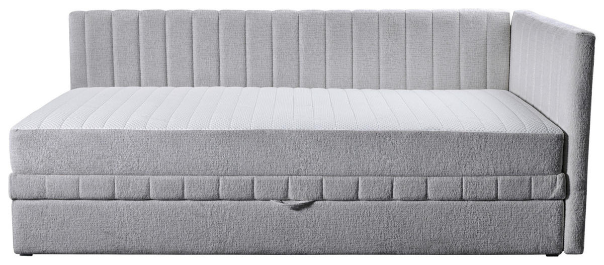 SCHLAFSOFA Chenille, Jacquard Hellgrau  - Hellgrau/Schwarz, Design, Kunststoff/Textil (212/83/99cm) - MID.YOU